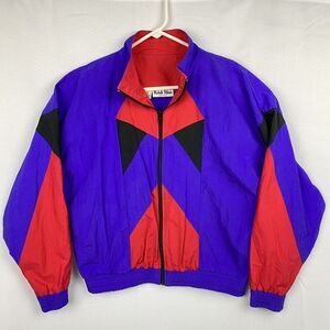 Vintage Michele Palmer Windbreaker Jacket Womens Medium USA  Full Zip Colorful‎